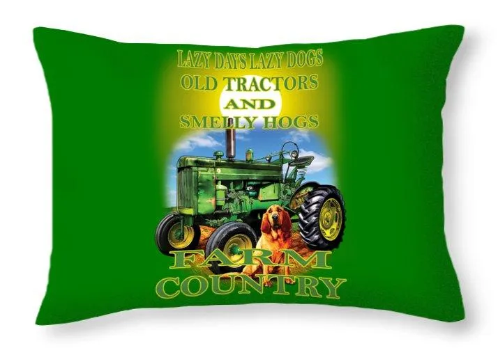 Lazy Days Tractor Farm Country - Throw Pillow