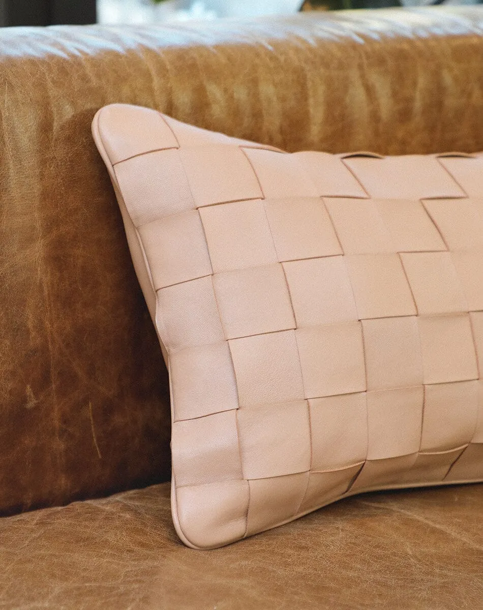 Leather Lumbar Pillow | Beige