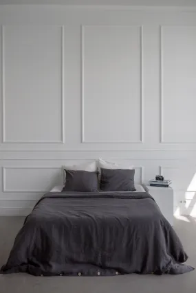 Linen duvet cover in Charcoal