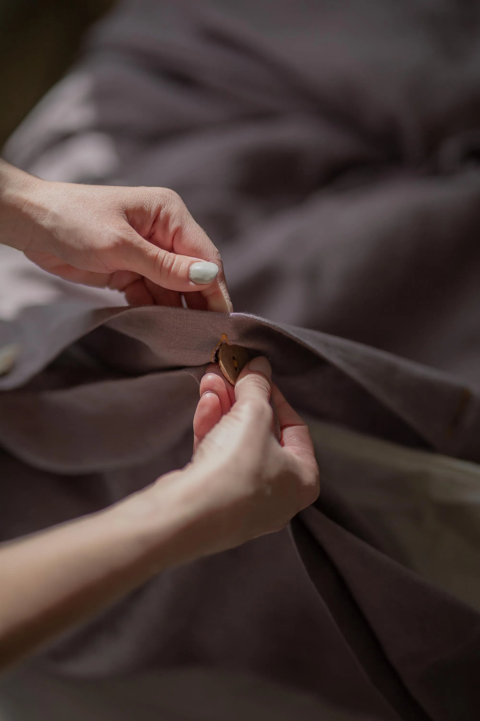 Linen duvet cover in Dusty Lavender