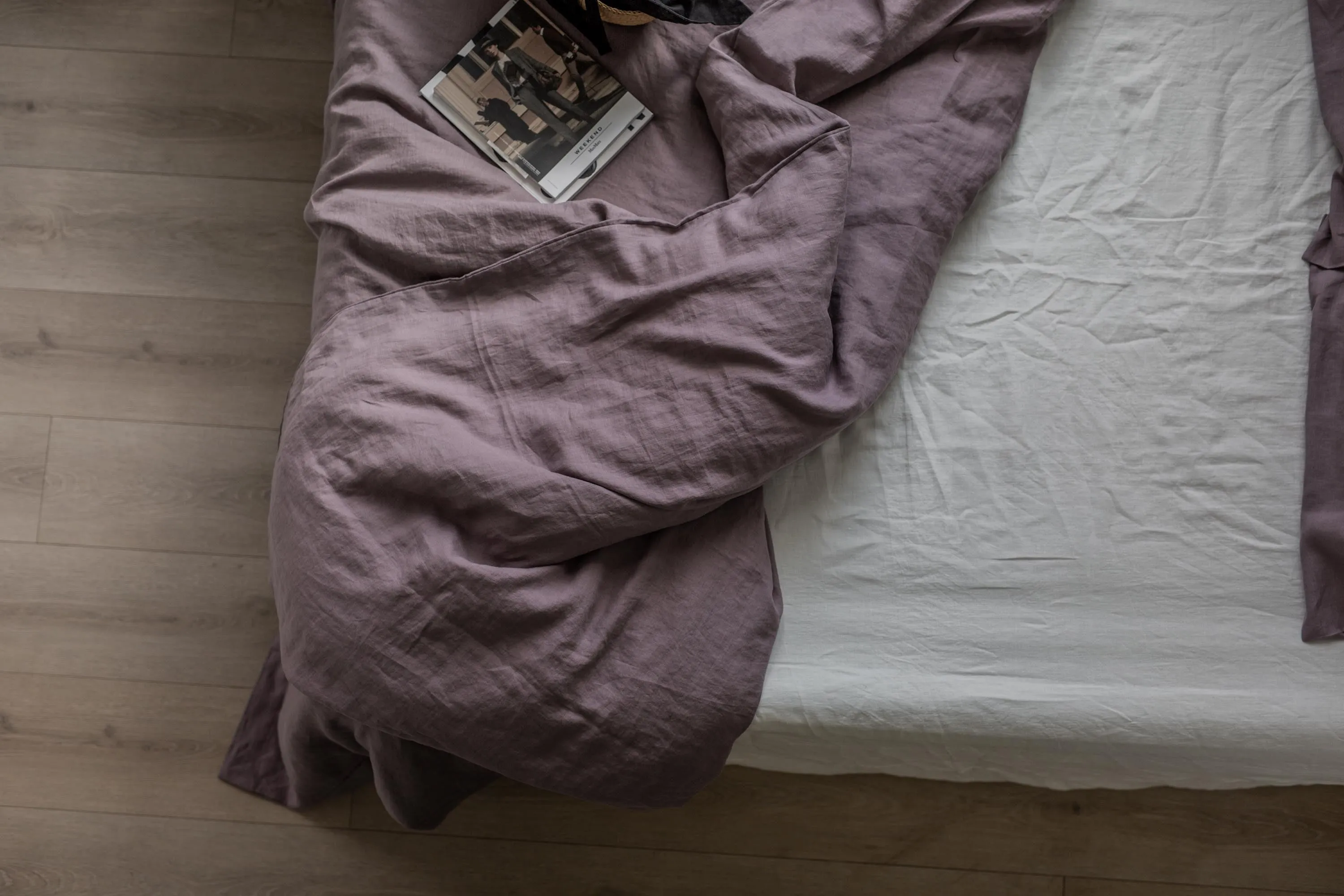 Linen duvet cover in Dusty Lavender