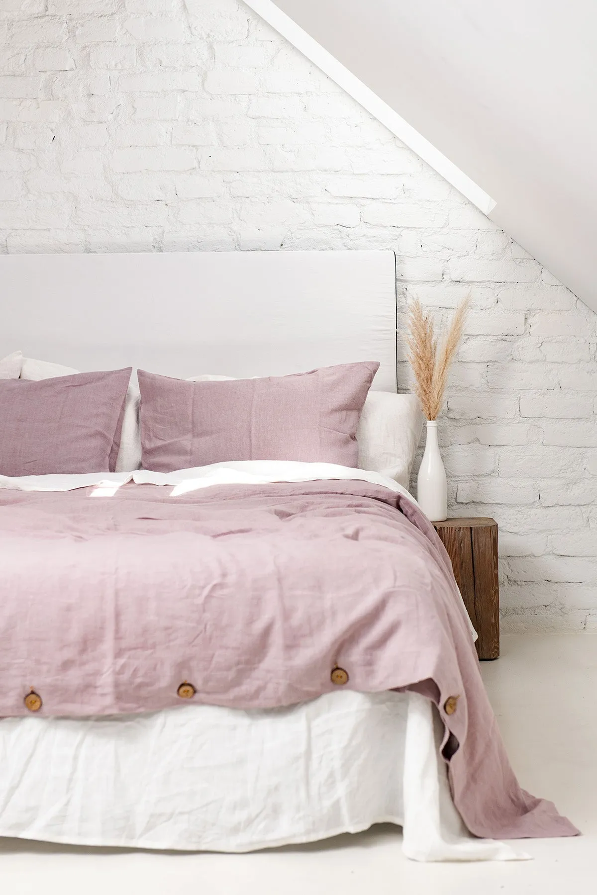 Linen duvet cover in Dusty Rose