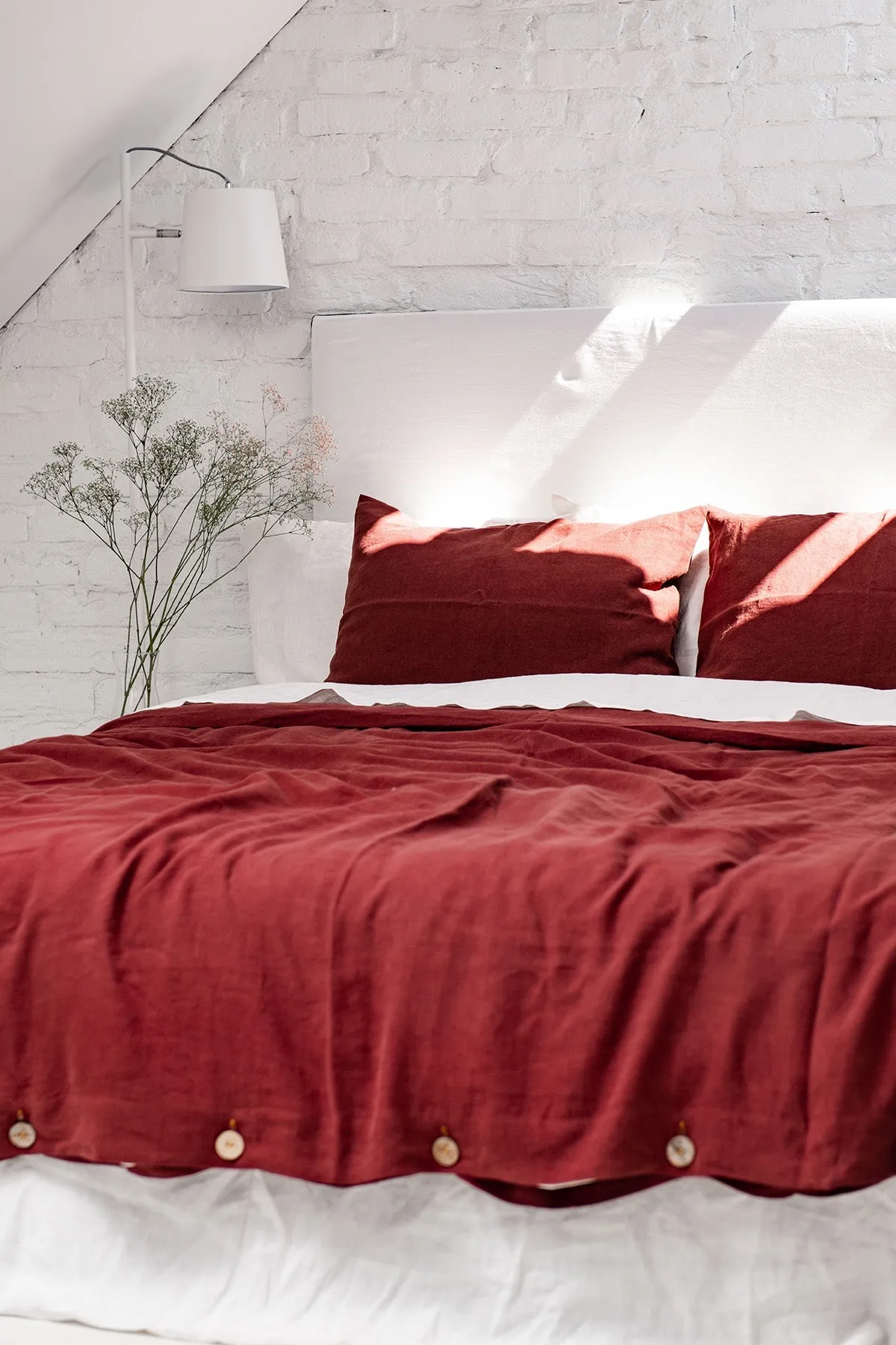 Linen duvet cover in Terracotta