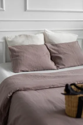 Linen pillowcase in Rosy Brown