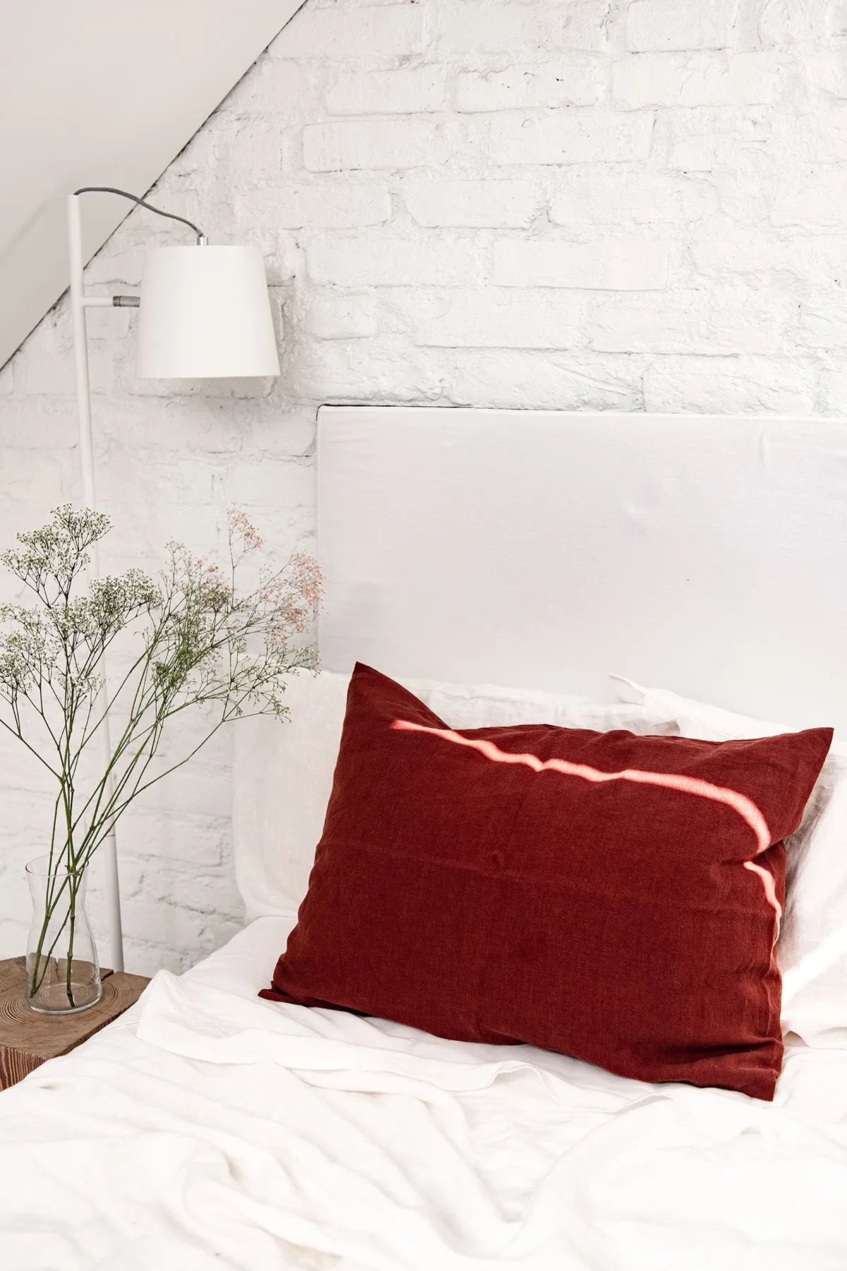 Linen pillowcase in Terracotta