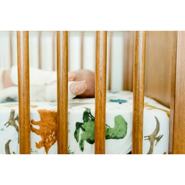 Little Unicorn Cotton Muslin Crib Sheet, Dino Friends