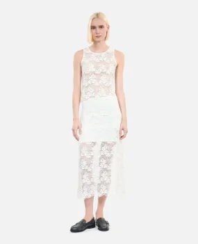 Long ecru lace skirt