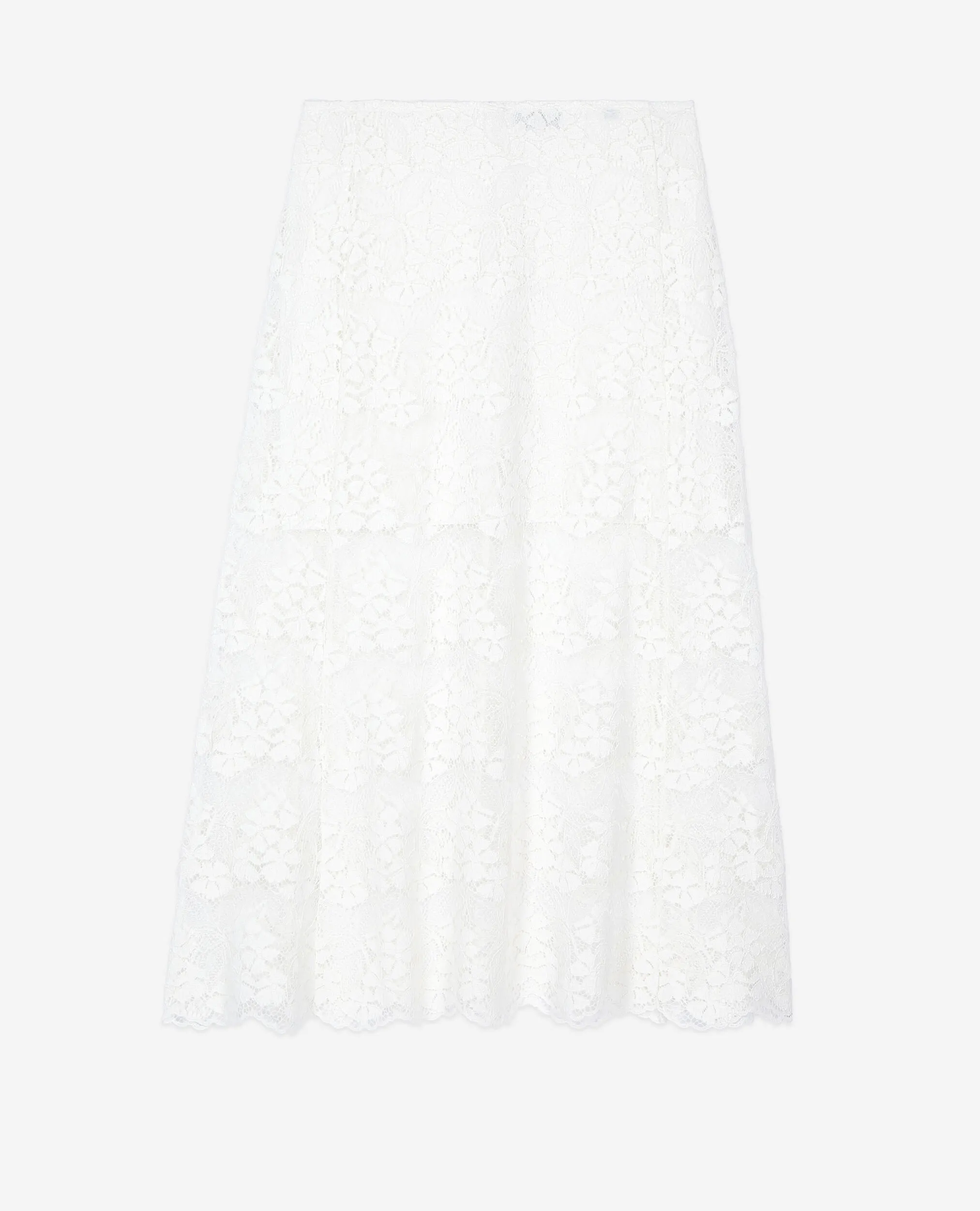 Long ecru lace skirt