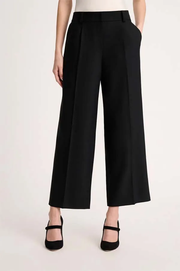 Luisa Spagnoli OSTE BLACK WIDE LEG TROUSERS