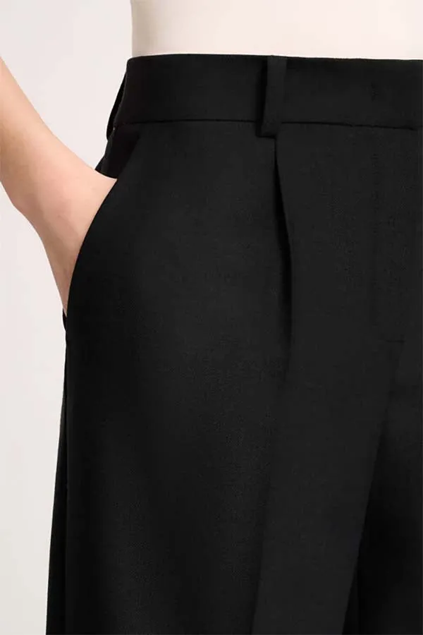 Luisa Spagnoli OSTE BLACK WIDE LEG TROUSERS