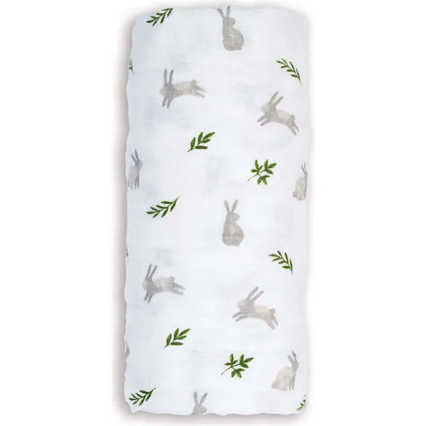 Lulujo Muslin Swaddle Blanket, Bunnies