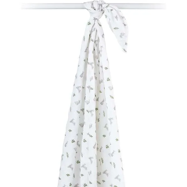 Lulujo Muslin Swaddle Blanket, Bunnies