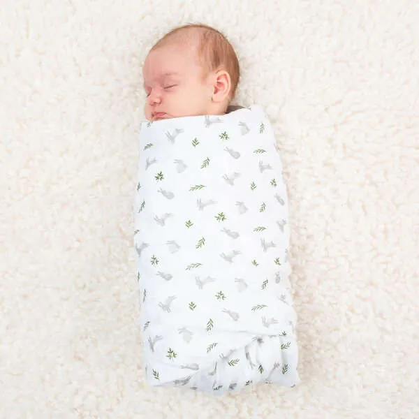 Lulujo Muslin Swaddle Blanket, Bunnies