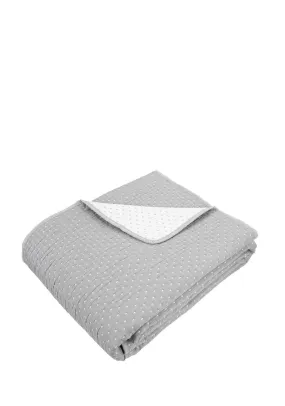 Malini Jacquard Dot Levi King Quilt, Grey