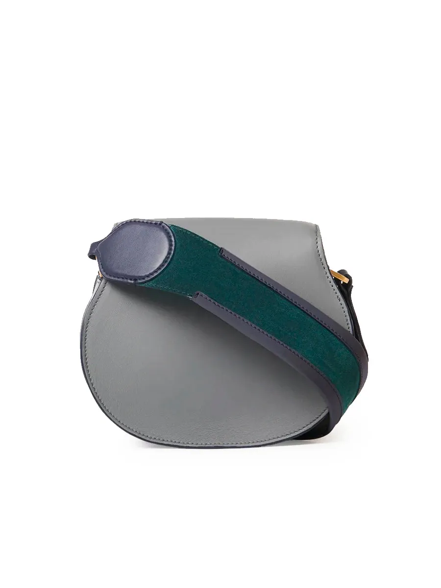 Marcie Small Saddle Bag in Grey