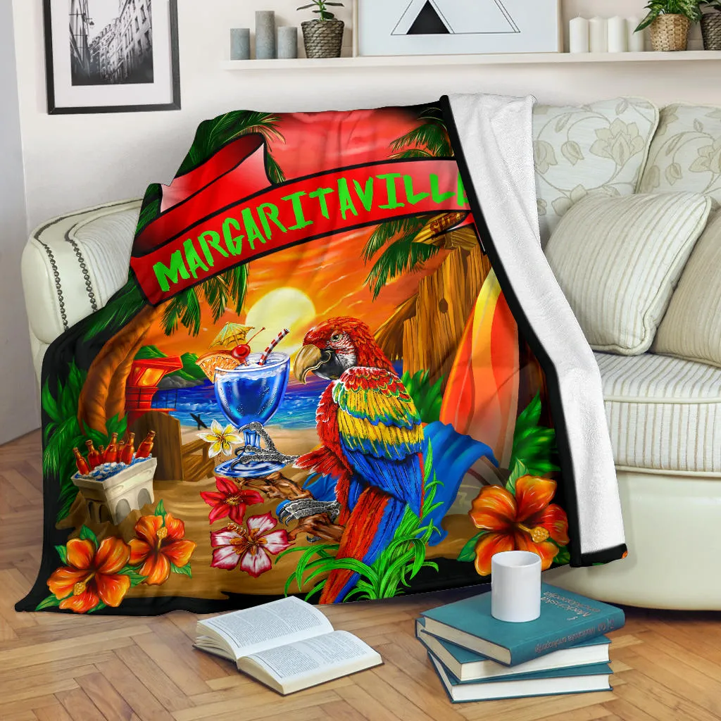 Margaritaville Black Parrot Beach Premium Blanket