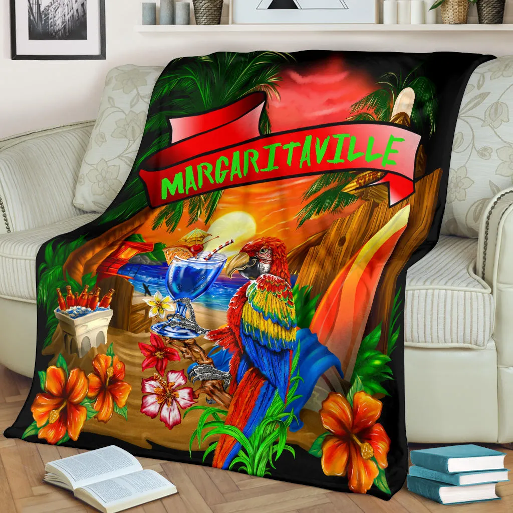 Margaritaville Black Parrot Beach Premium Blanket