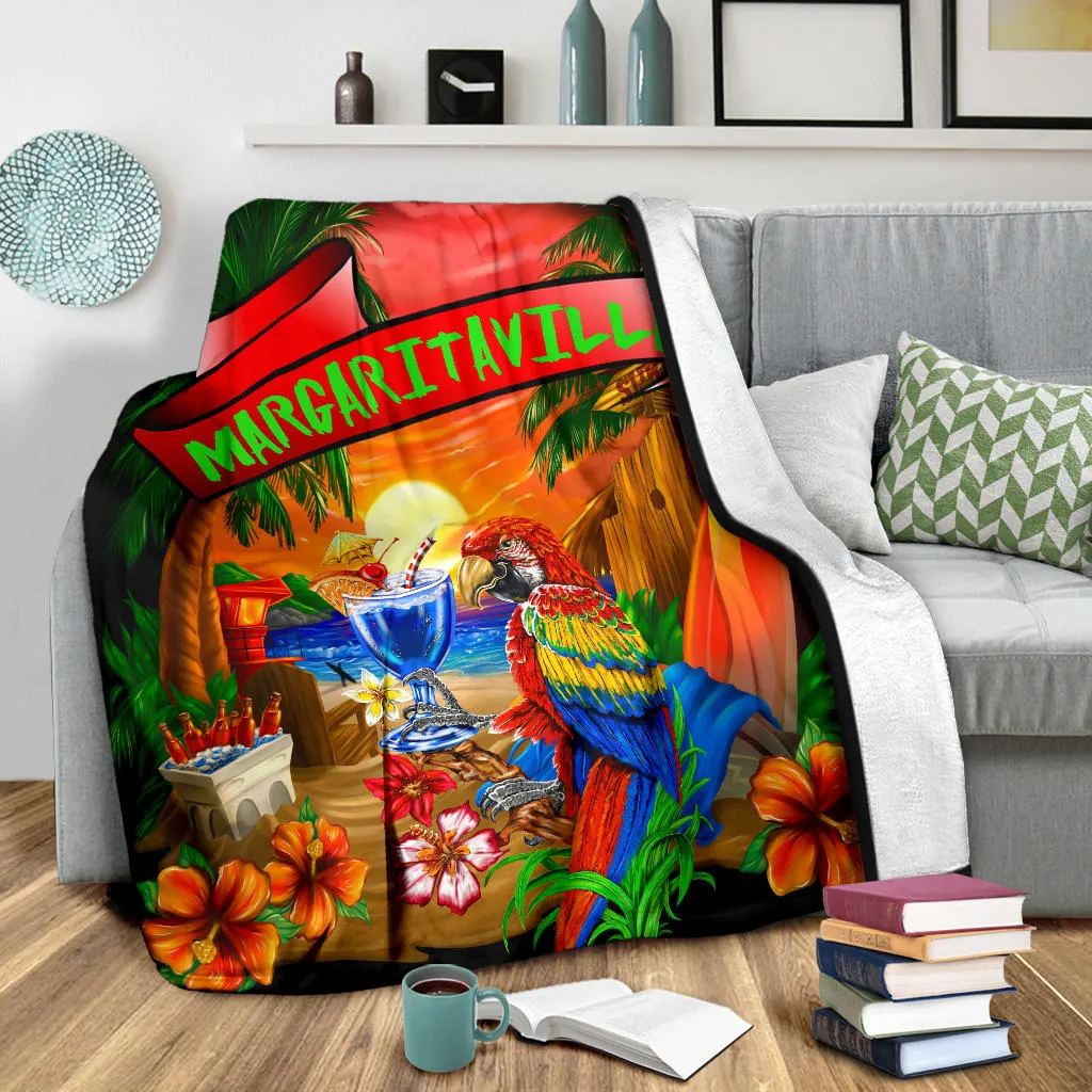 Margaritaville Black Parrot Beach Premium Blanket