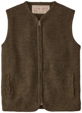 Men knitted vest, Olive melange | Manufactum