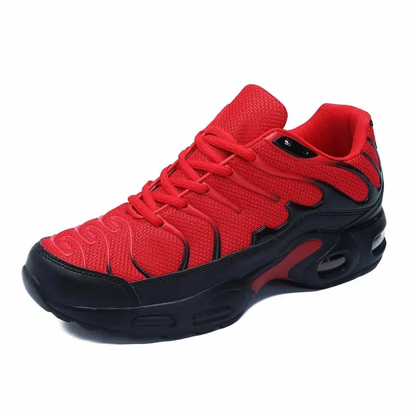 Men's Watermelon Red Synthetic Leather Breathable Running Shoes