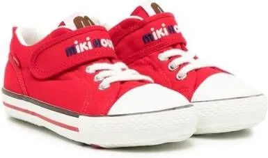 Miki House logo-embroidered touch-strap sneakers