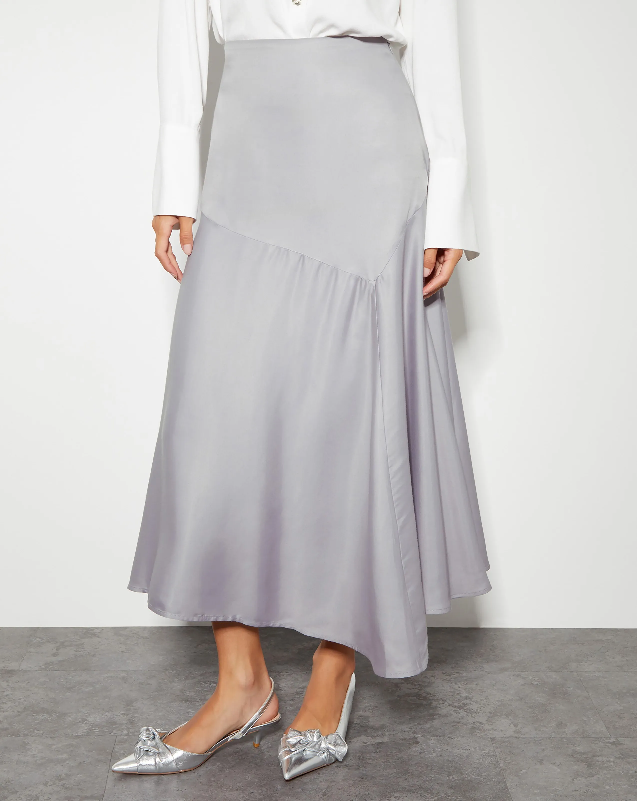 Monsoon Fran Flared Satin Skirt