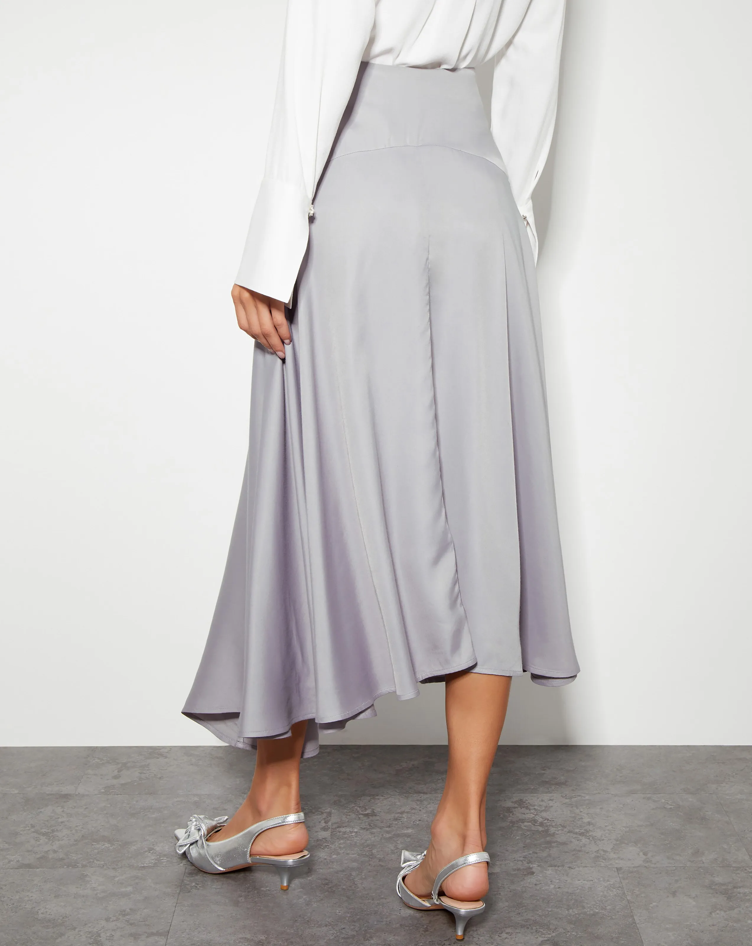 Monsoon Fran Flared Satin Skirt