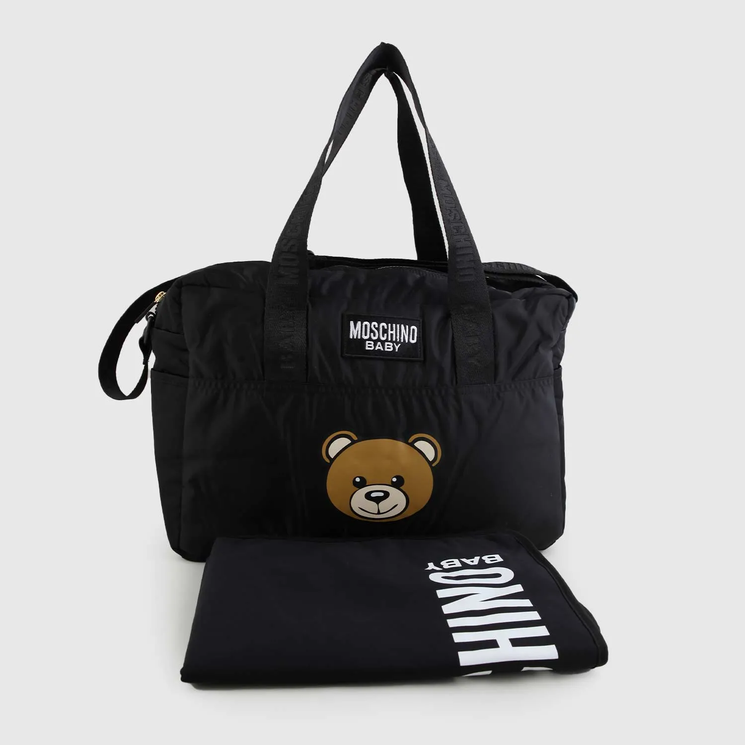 Moschino Black Mother Baby Bag