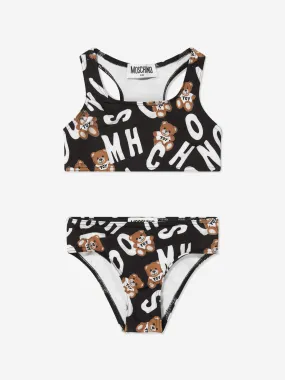 Moschino Girls Teddy Logo Bikini in Black