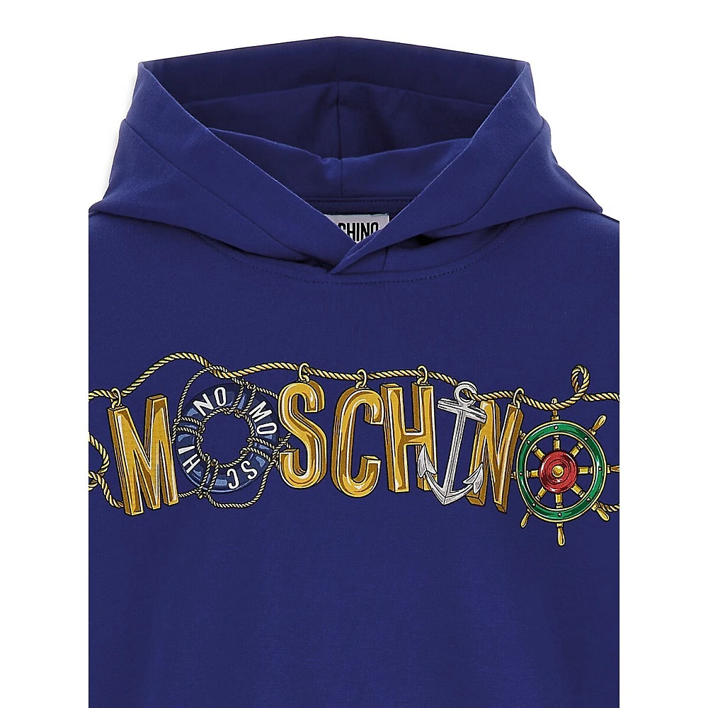 MOSCHINO Little Girl's Nautical Logo Hoodie