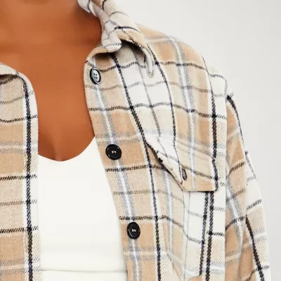 new!Forever 21 Plaid Shacket Lightweight Juniors Plus Shirt Jacket