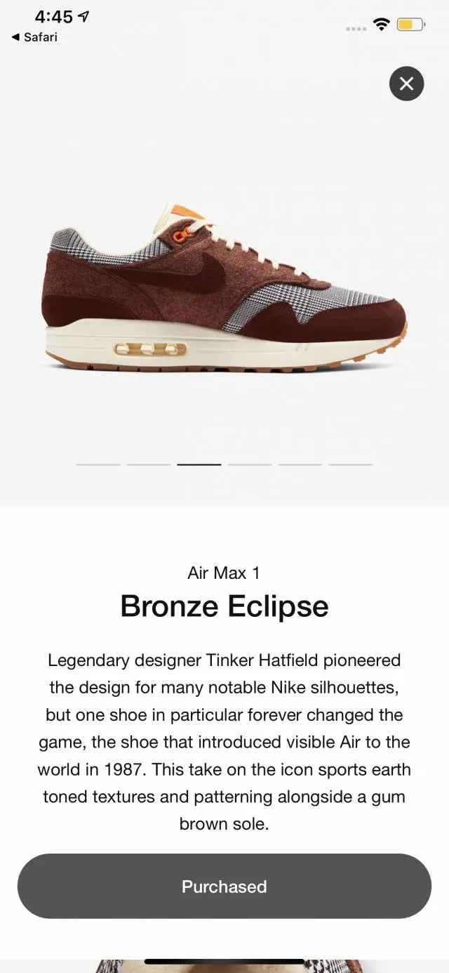 Nike Air Max 1 Bronze Eclipse