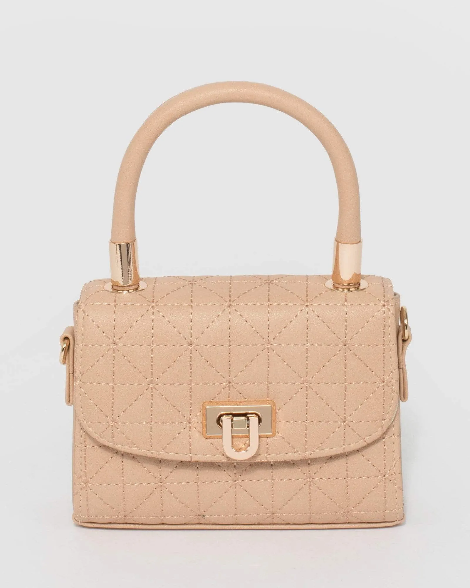 Nude Kiki Quilt Lock Mini Bag