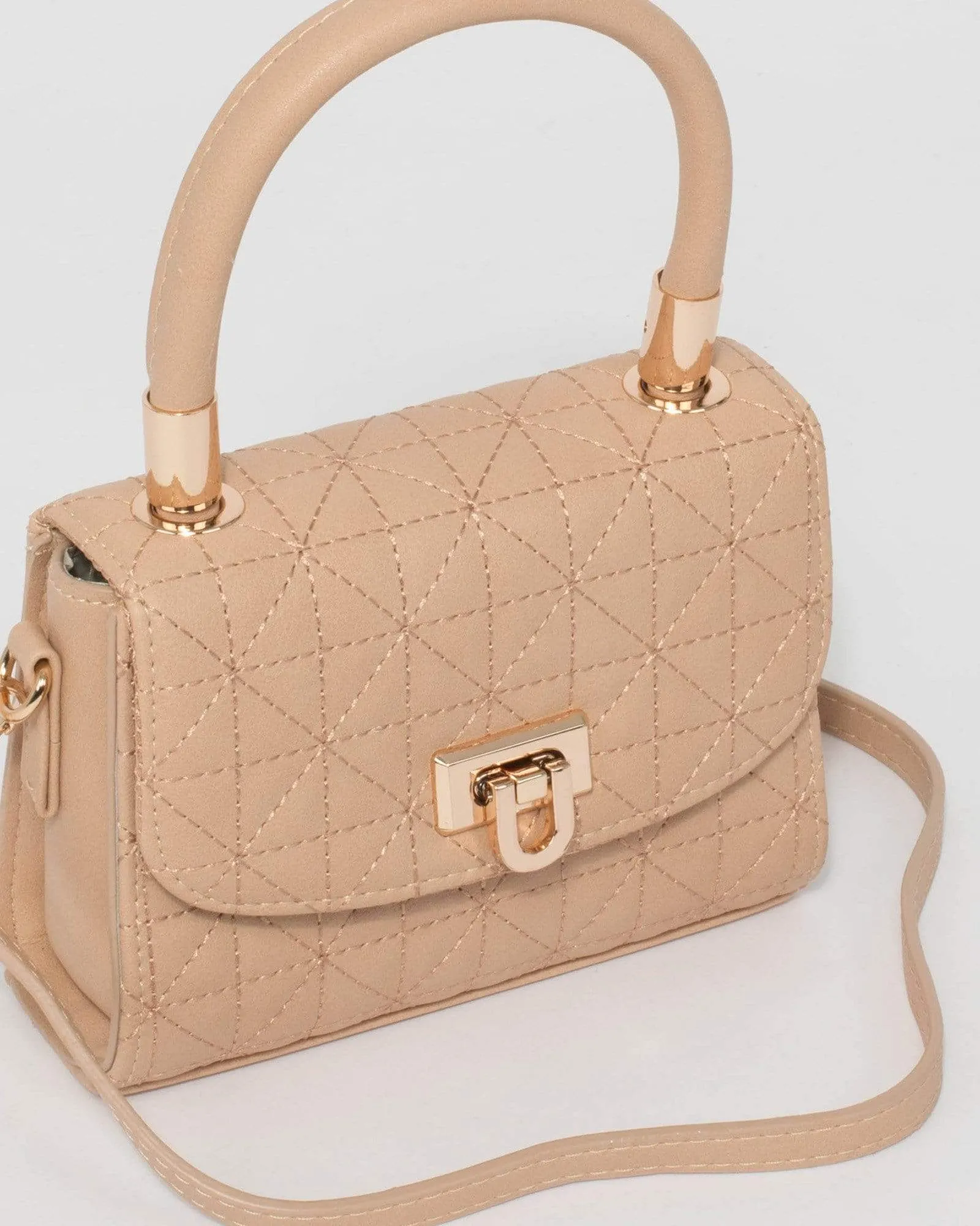 Nude Kiki Quilt Lock Mini Bag