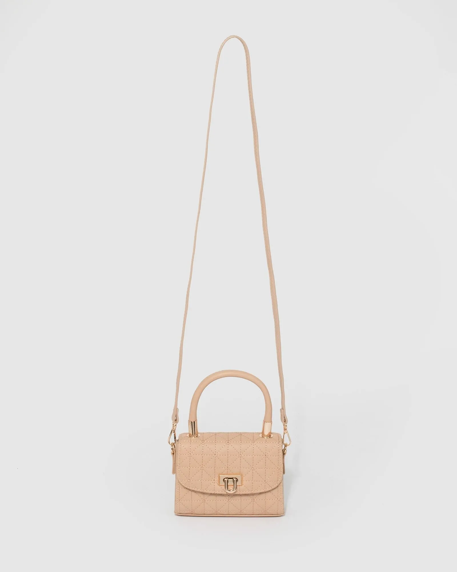 Nude Kiki Quilt Lock Mini Bag