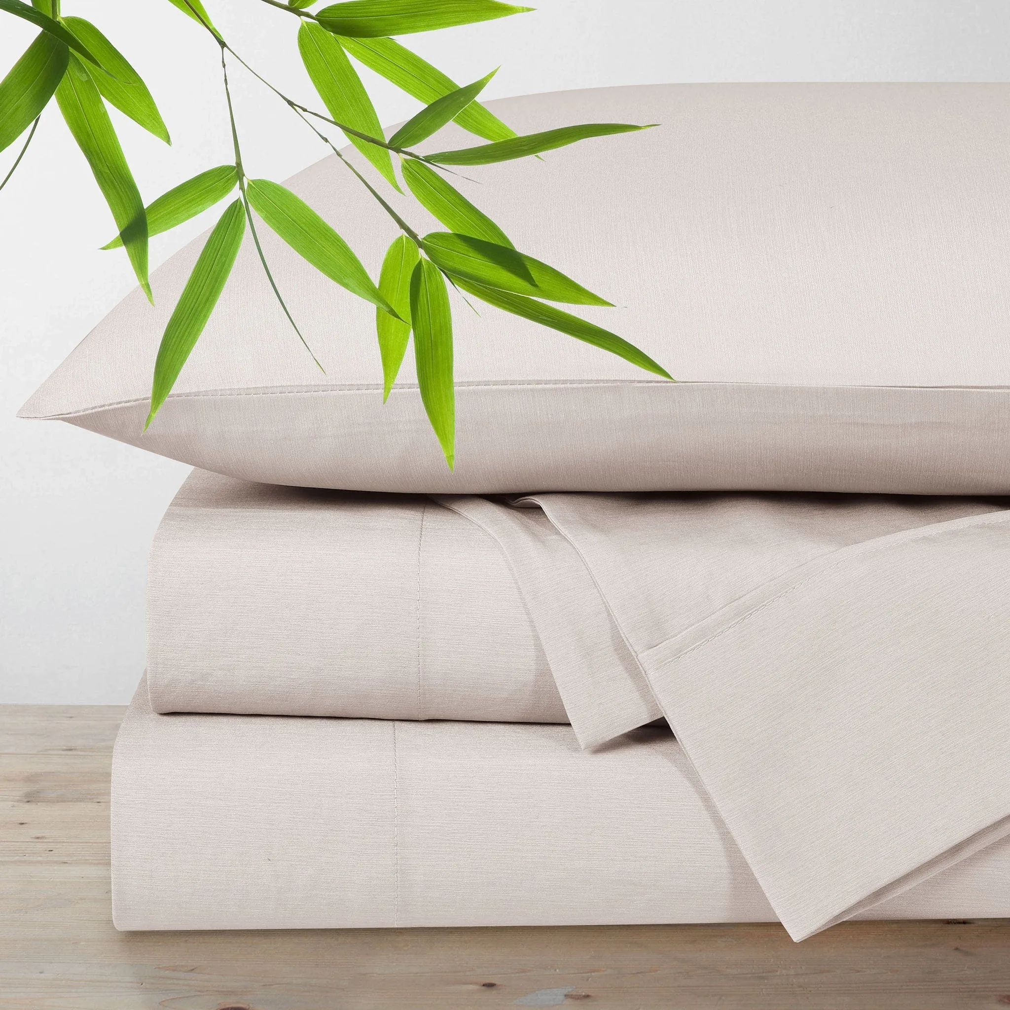 Origami Maison Twin Bamboo Sheet Set - Cream  - Clement