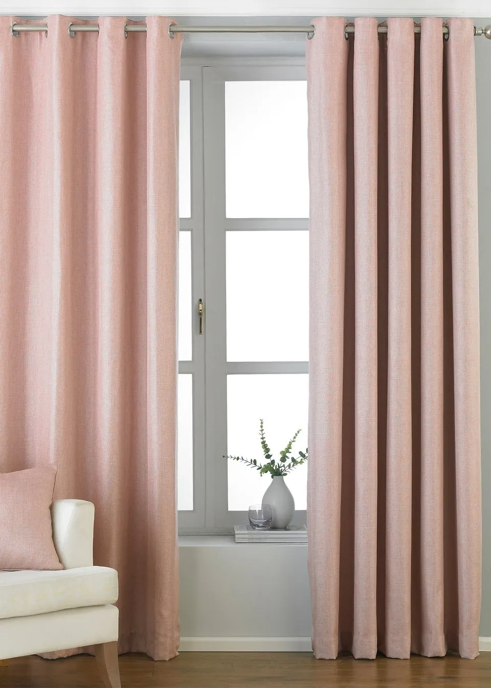 Paoletti Atlantic Twill Woven Eyelet Curtains