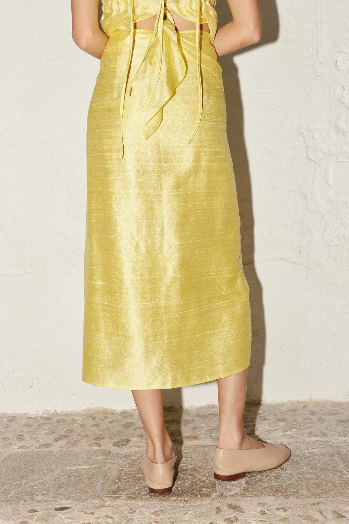 Pareo Dupion Skirt - Lemon Butter 