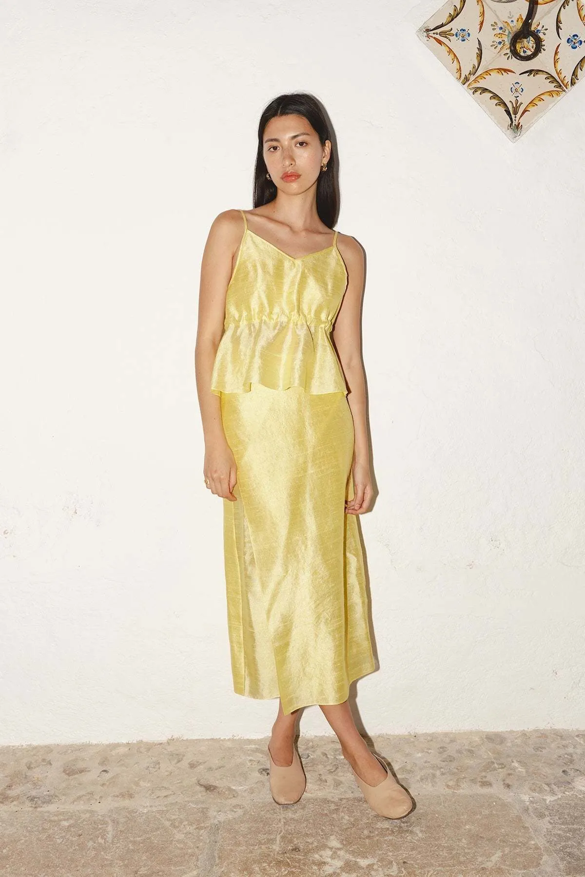 Pareo Dupion Skirt - Lemon Butter 