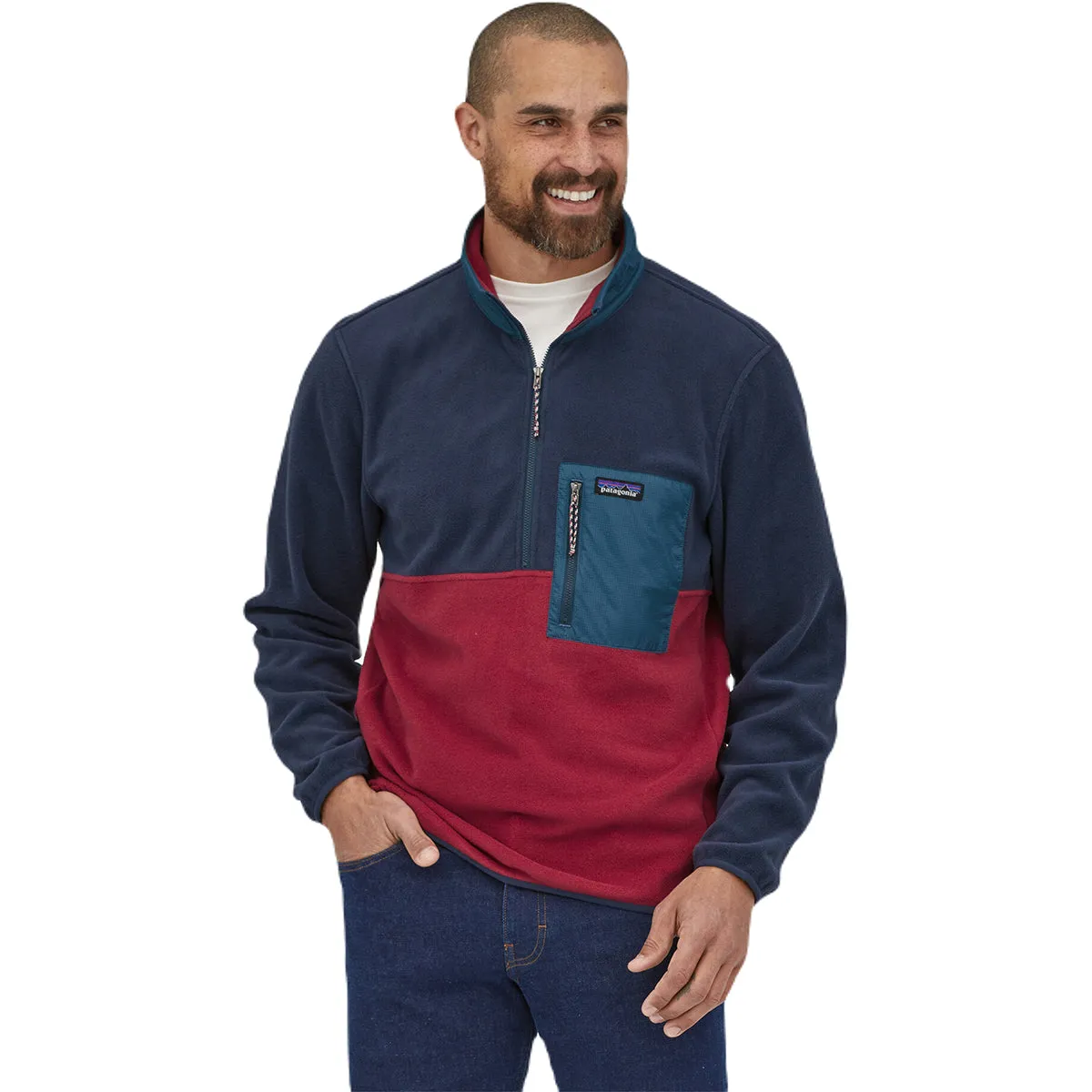 Patagonia Men's Wax Red Microdini 1/2-Zip Fleece Pullover