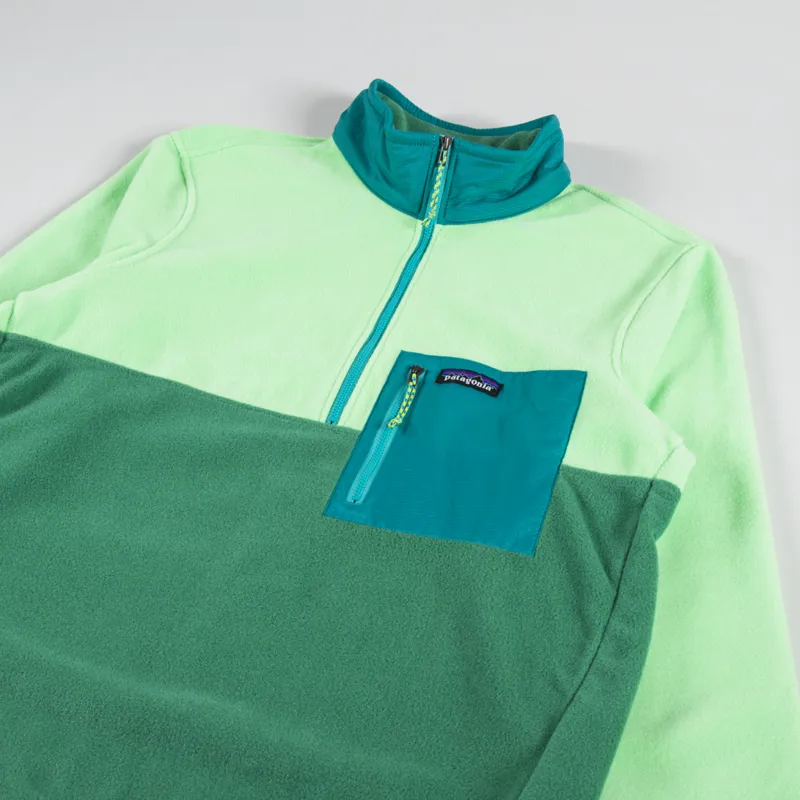 Patagonia Microdini Half Zip Fleece Pullover Gather Green