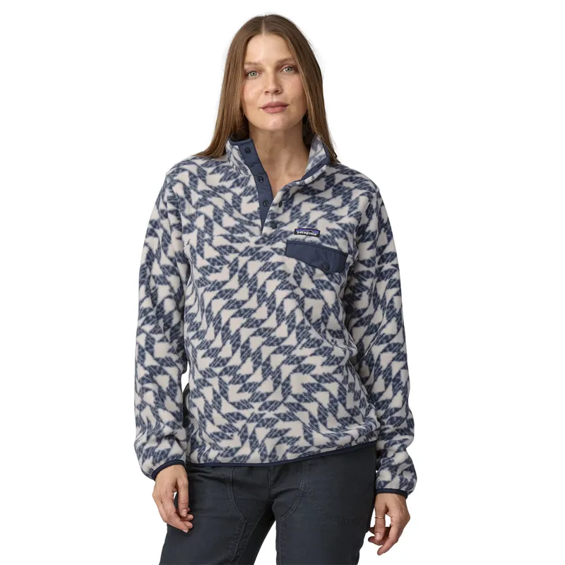 Patagonia Womens Lightweight Synchilla Snap-T Pullover - Synched Flight Small-Natural