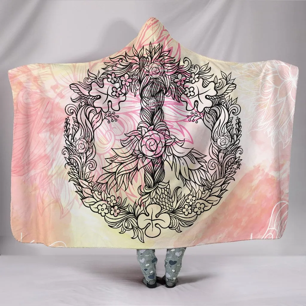 Peach Hippie Style Hooded Blanket