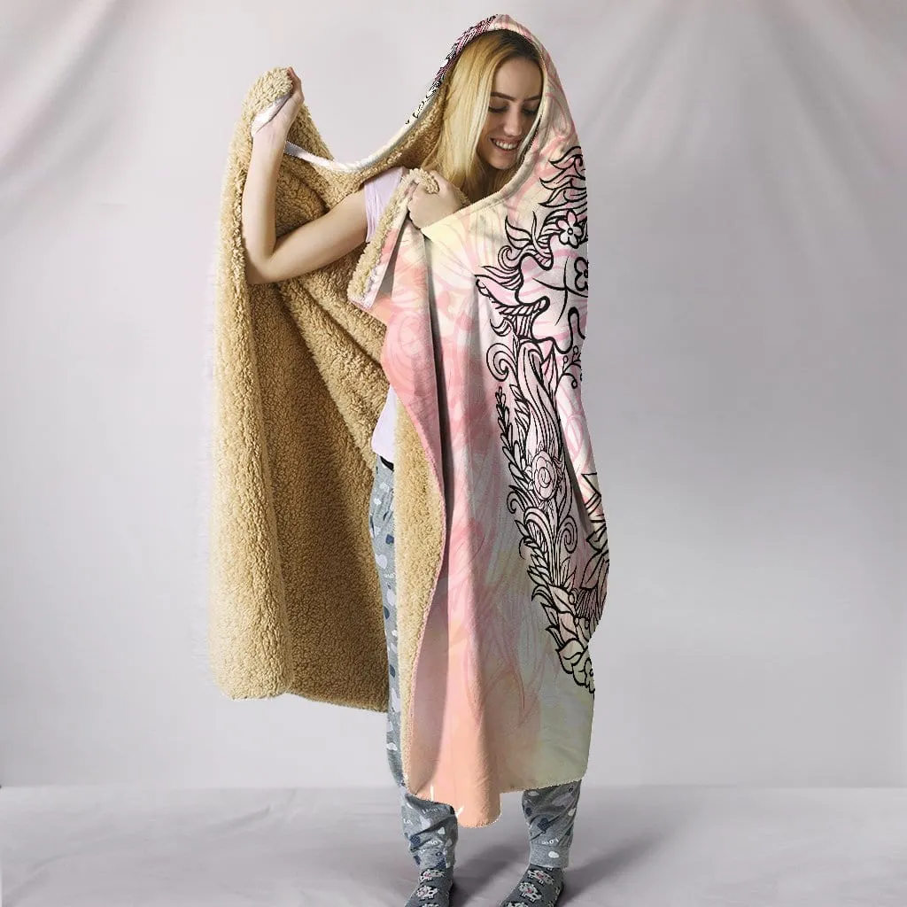 Peach Hippie Style Hooded Blanket