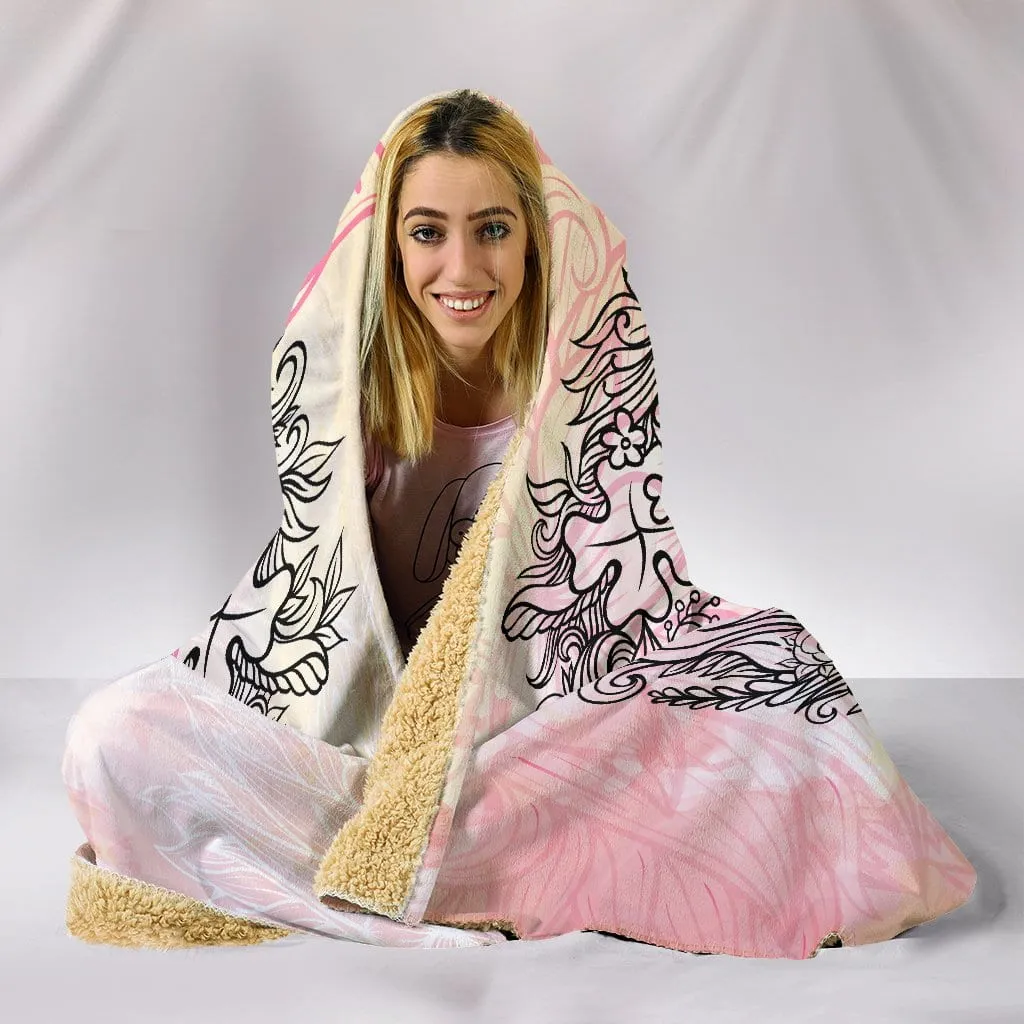 Peach Hippie Style Hooded Blanket