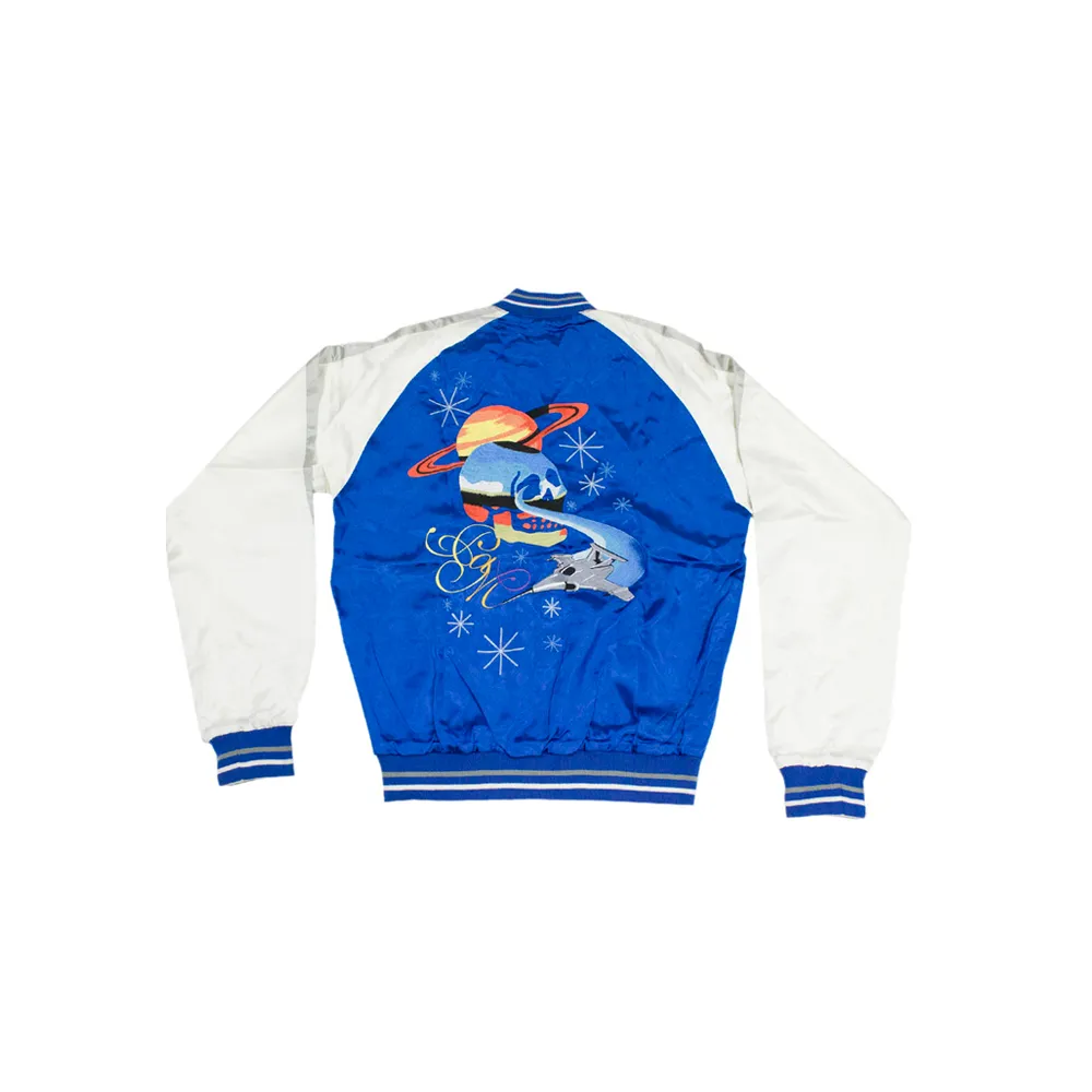 Perks and Mini Sukajan Planet Skull Reversible Jacket Azure