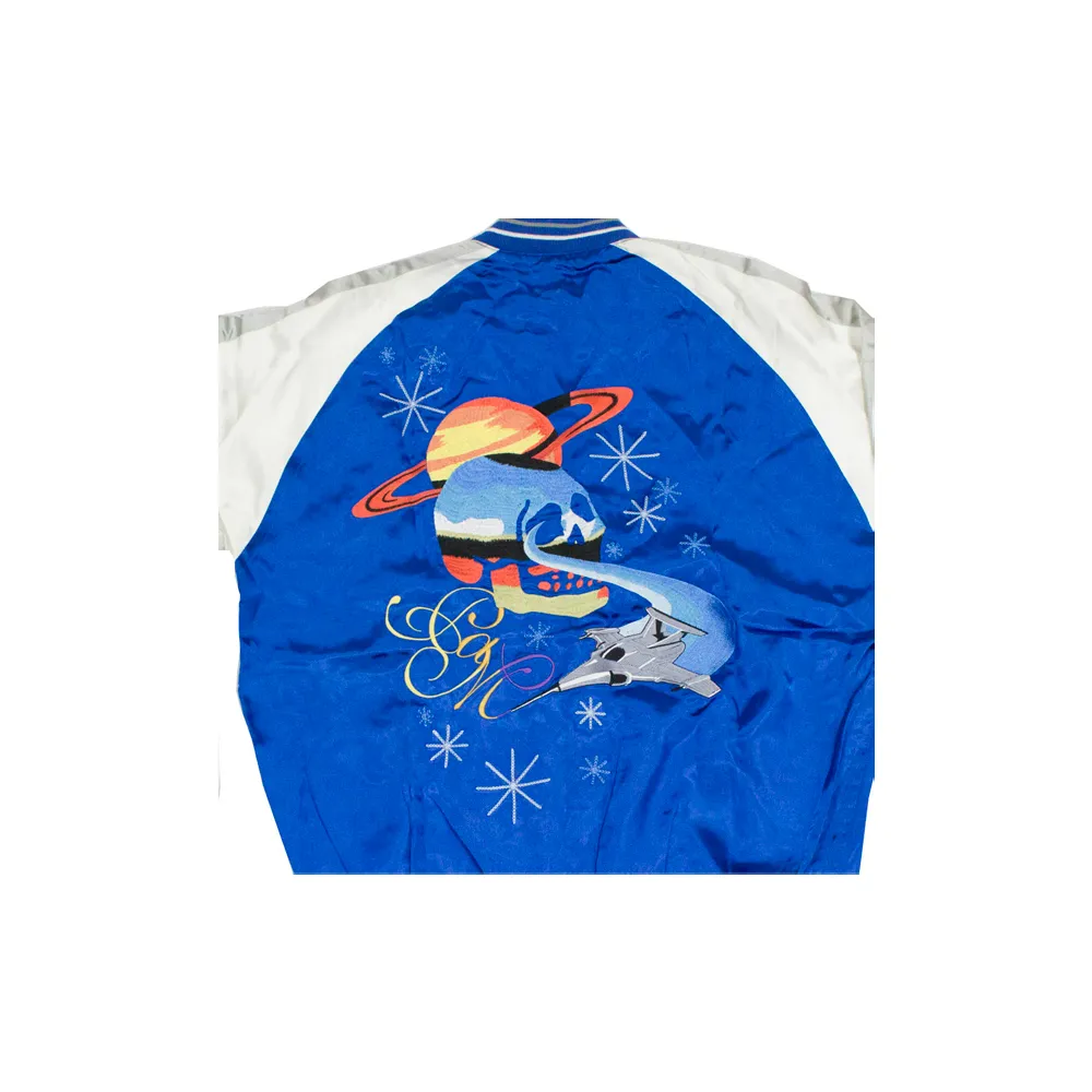 Perks and Mini Sukajan Planet Skull Reversible Jacket Azure