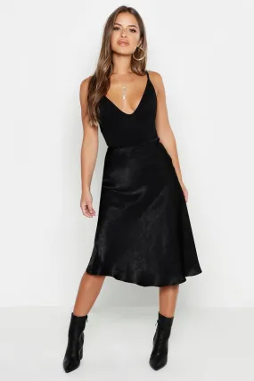 Petite Satin Midi Skirt