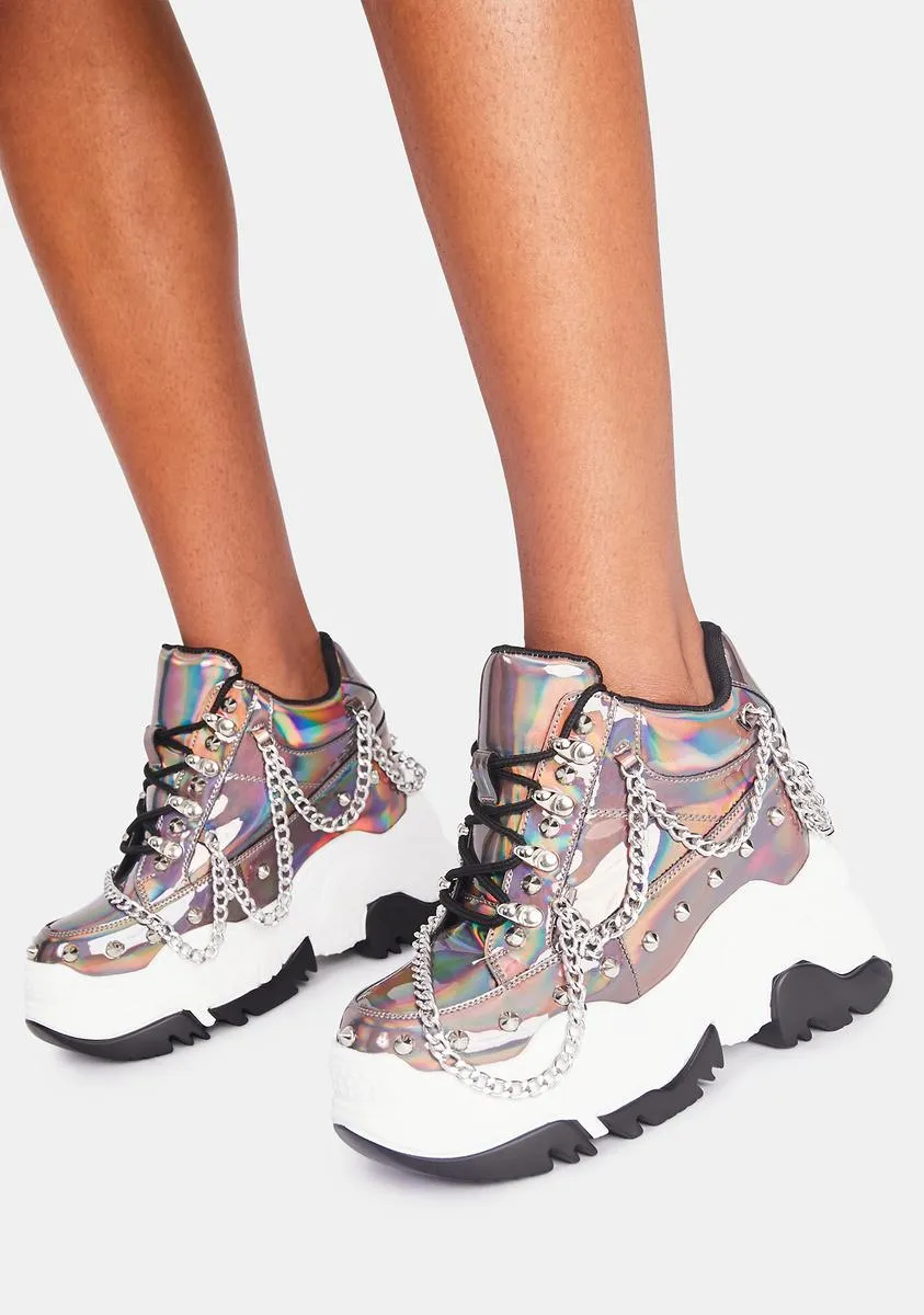 Pewter Space Candy Platform Sneakers-