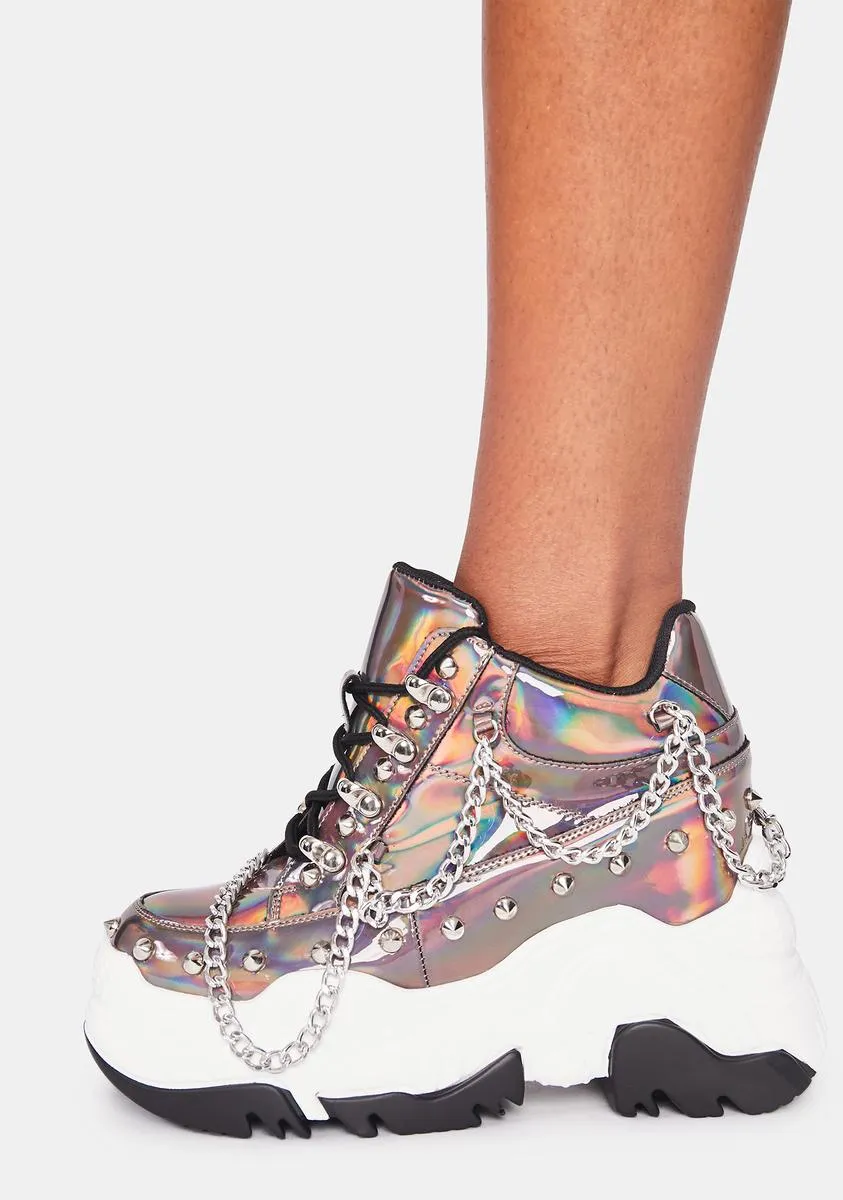 Pewter Space Candy Platform Sneakers-